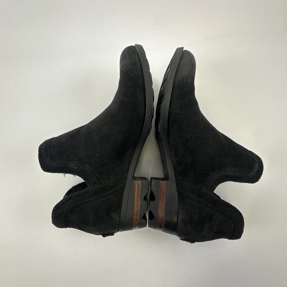 Sorel Lolla Cut Out Bootie Black Suede Ankle Boot Pull On NL3379-010 Womens 10 - Picture 9 of 12